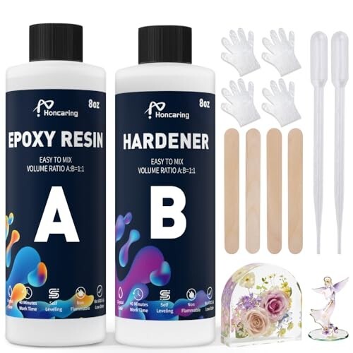 Crystal Clear 16Oz Epoxy Resin Kit for Crafts and Jewelry Making