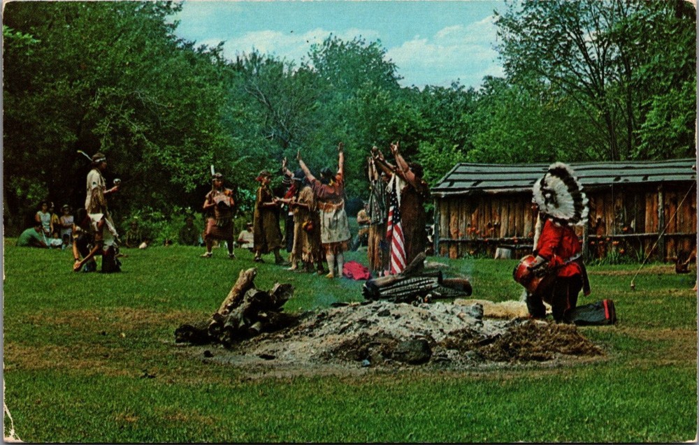 Grafton MA Hassanamisco Indians Wedding Feast Ceremony 1970 Postcard