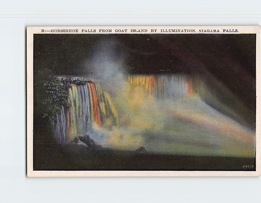 Postcard Horseshoe Falls from Goat Island Niagara Falls Ontario Canada