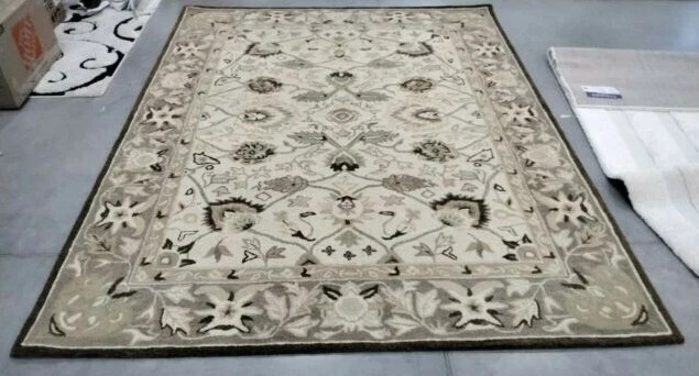 IVORY / BROWN 8' X 10' Back Stain Rug, Reduced Price