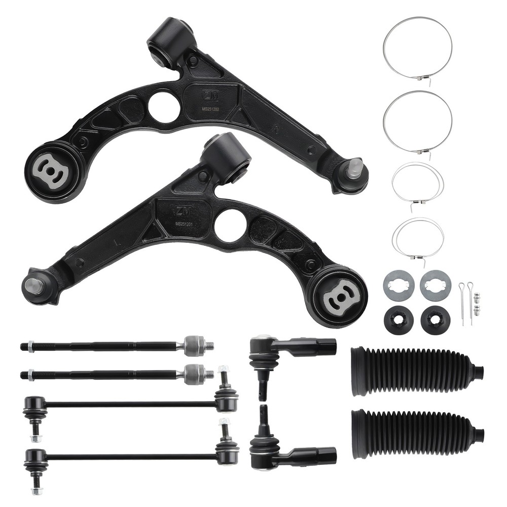 10PC Front Lower Control Arm + Sway Bar Tierods for 2015 2016 2017 Chrysler 200