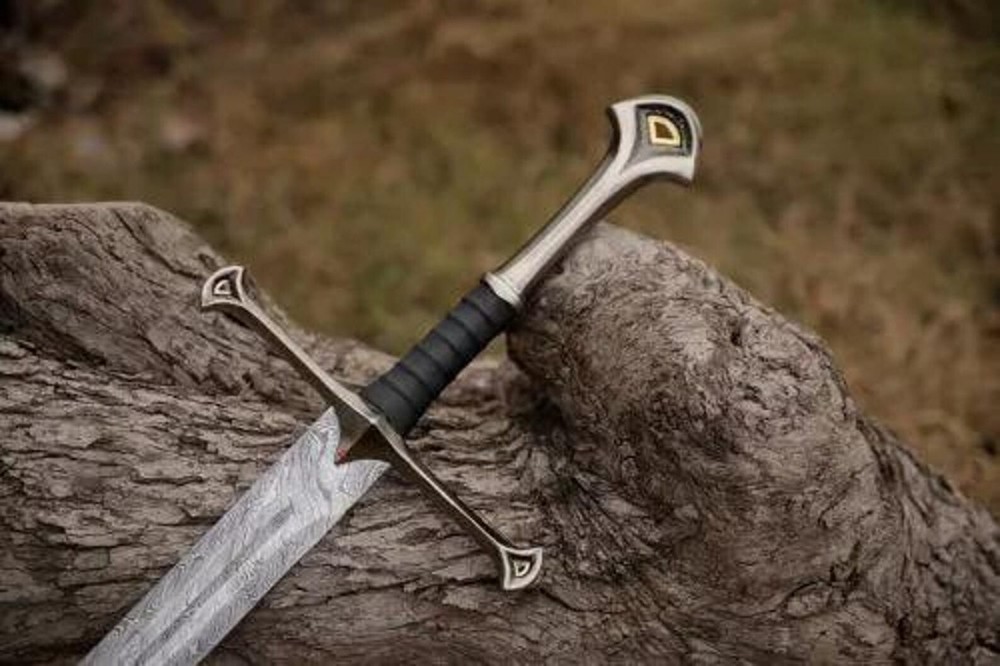 Hand Forged Damascus Steel Viking Sword Battle Ready with Sheath  
