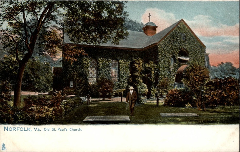 St Paul's Church Norfolk Virginia ivy covered ~ Tuck's ~ c1910 vintage postcard