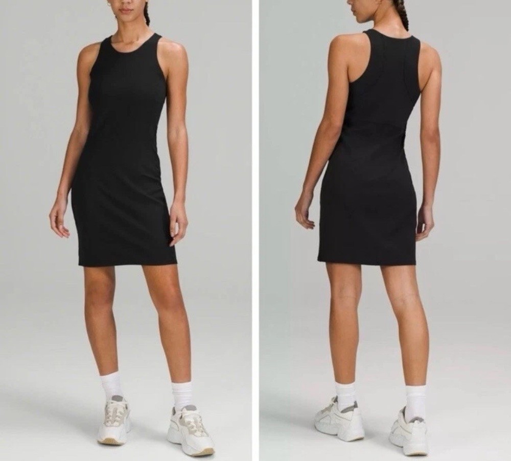 Lululemon Above The Knee Slim fit Athletic Dress Black 12 Sports Casual Preppy
