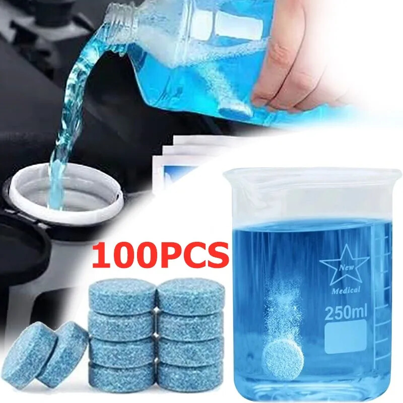 Effervescent Windshield Cleaner Tablets for Streak-Free Glass