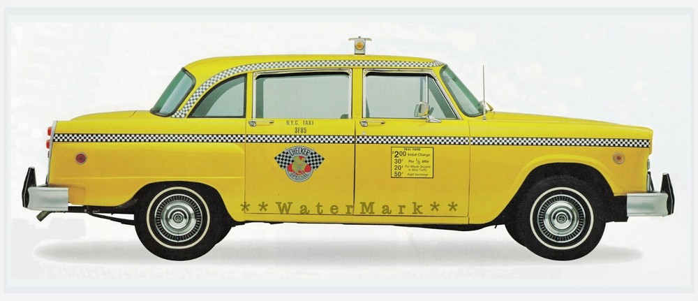 Checker Cab A11 1980 Vintage Poster Print Car Art Classic New York City Taxi
