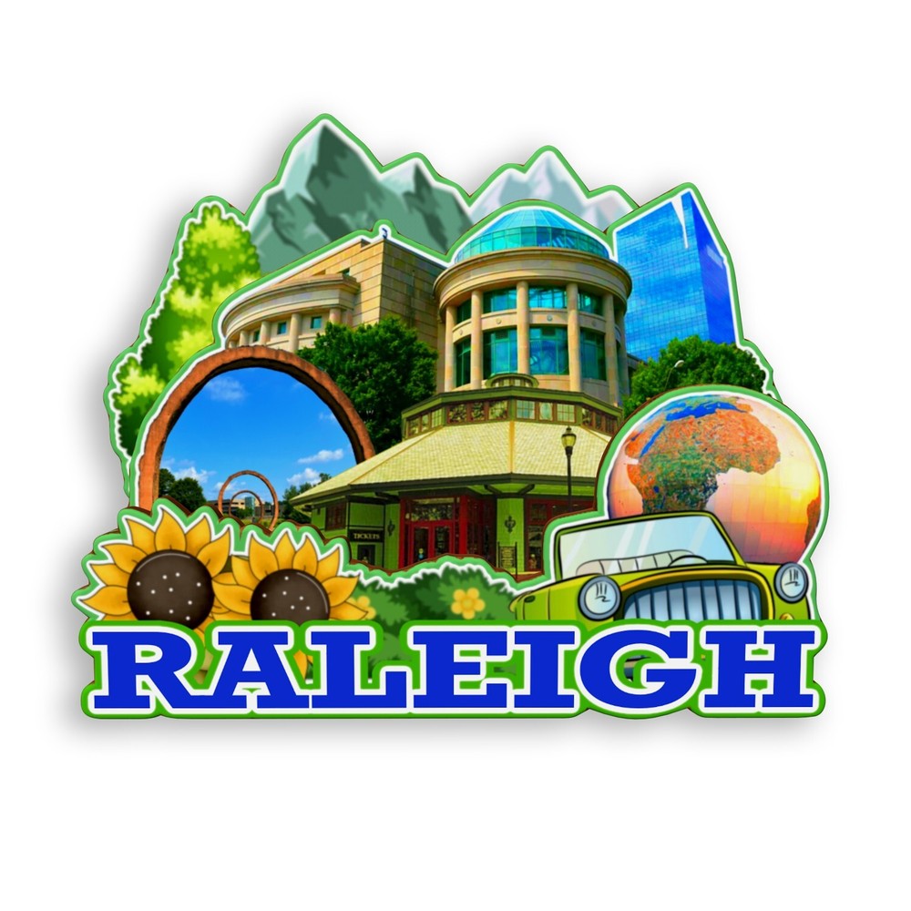 Raleigh North Carolina USA Refrigerator magnet 3D travel souvenir wood gift