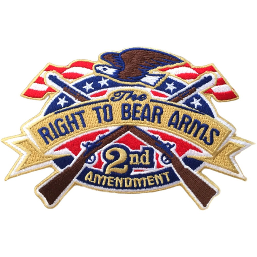 Right To Bear Arms Patch Embroidered Iron-On Applique Badge Emblem Second 2A