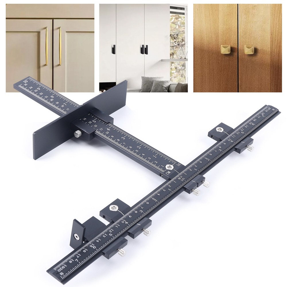 40×25cm Cabinet Knob Install Jig Drawer Pull Handle Door Drill Hole Guide Tools