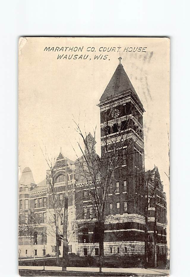Postcard Marathon County Court House Wausau Wisconsin USA
