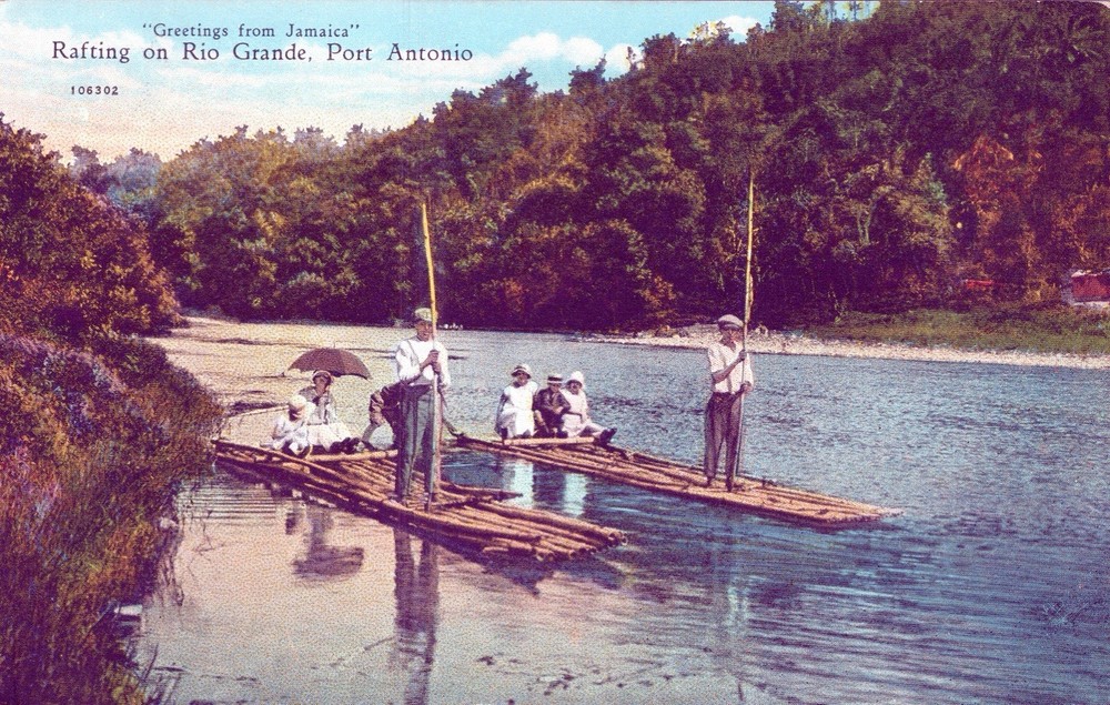 Greetings From Jamaica, Rafting On The Rio Grande, Post Antonio 1915 Postcard
