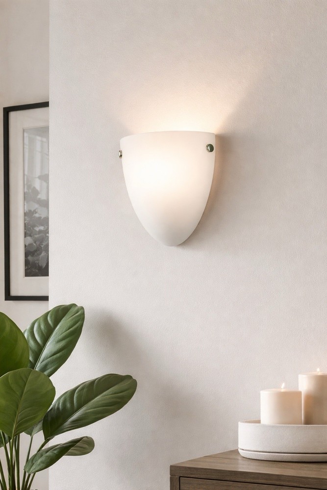 Seasons One-Light Wall Sconce Satin Etched Glass Brushed Nickel Bronze NEW