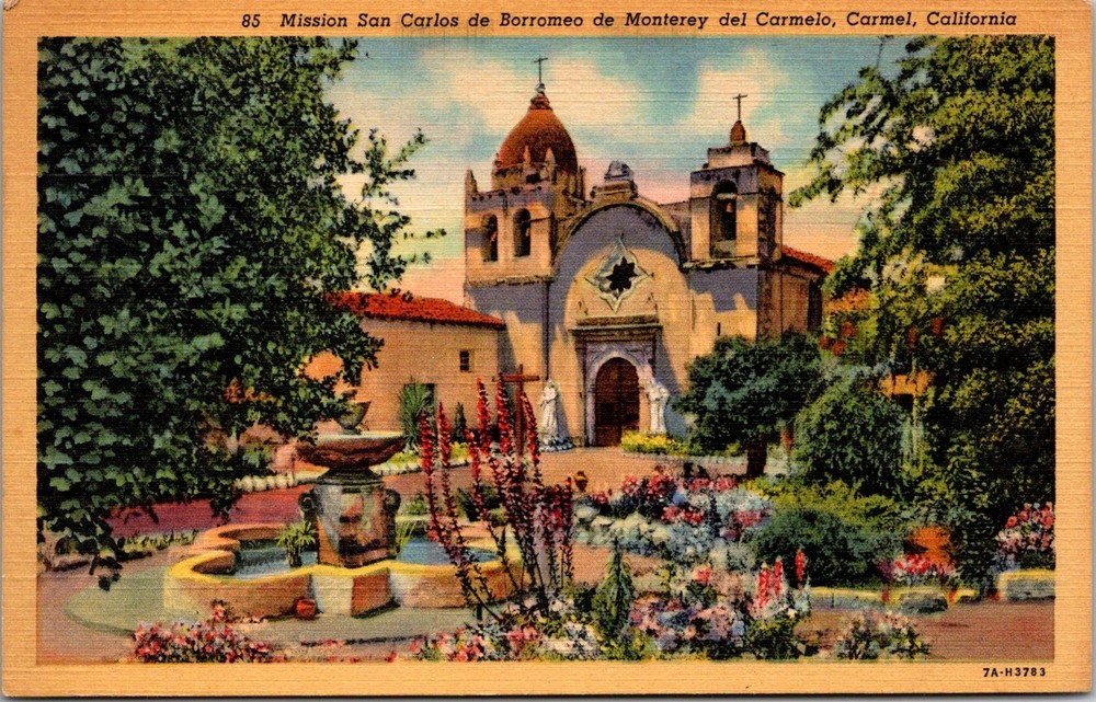 Dr Jim Stamps Postcard Mission San Carlos De Borromeo De Monterey Del Carmelo