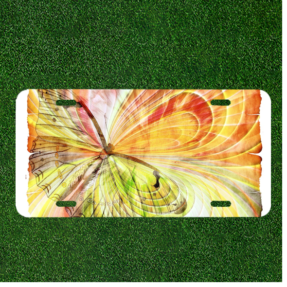 Custom Personalized Auto Tag With Stunning Colorful Wacky Design Art