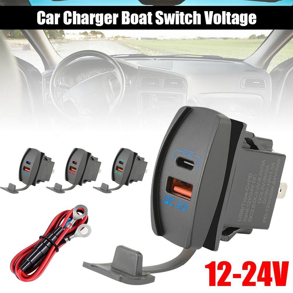 Fast Dual USB-C Car Charger with PD & Smart Chip T7N7 C8Q6  