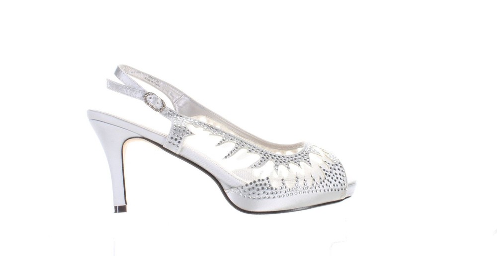 Lady Couture Womens Spicy Silver Slingback Heels EU Size 40 7696410