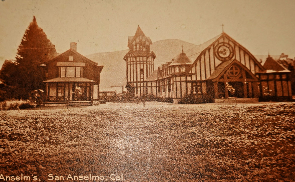 1911 St. Anselm's Church San Anselmo California Real Photo Postcard