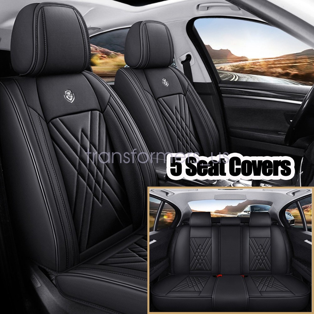For Chevrolet Malibu Car Seat Covers 5 Seats Faux Leather Front + Rear Cushion