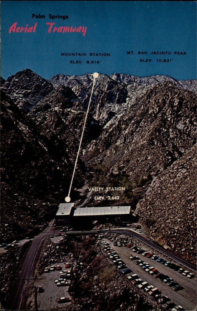 Palm Springs California Mt San Jacinto Peak Aerial tramway mtn elevations