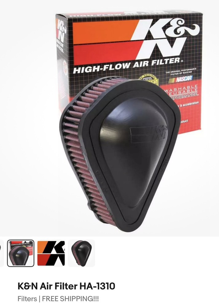 K&N HA-1310 Hi-Flow Air Intake Filters for 2010-2024 Honda Fury