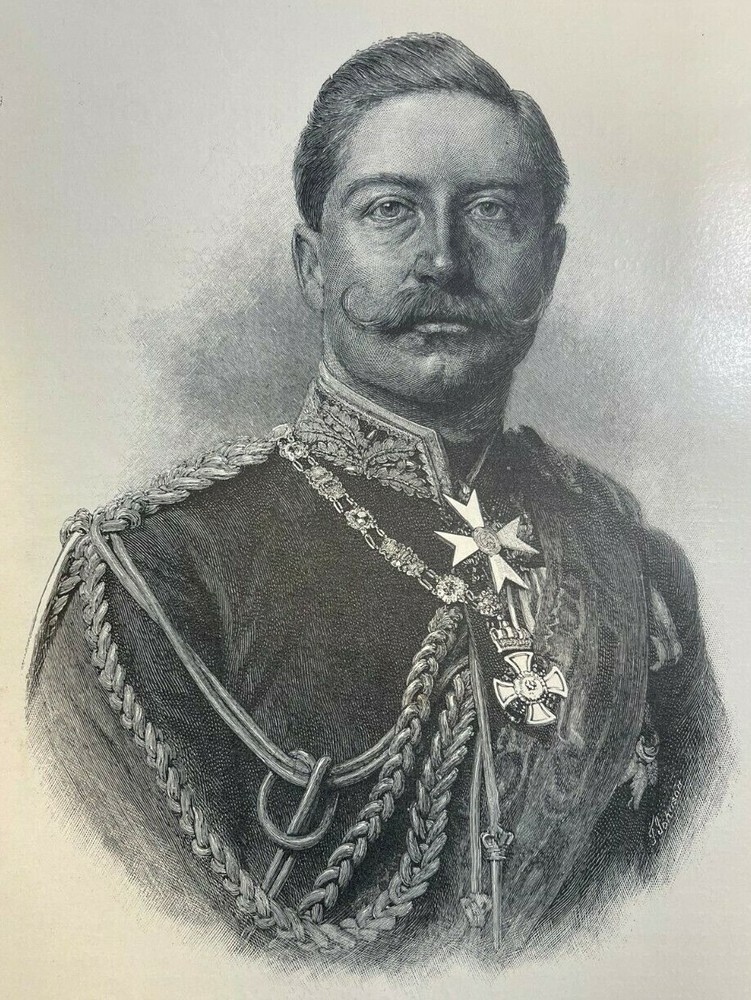 1906 Vintage Illustration German Emperor William II