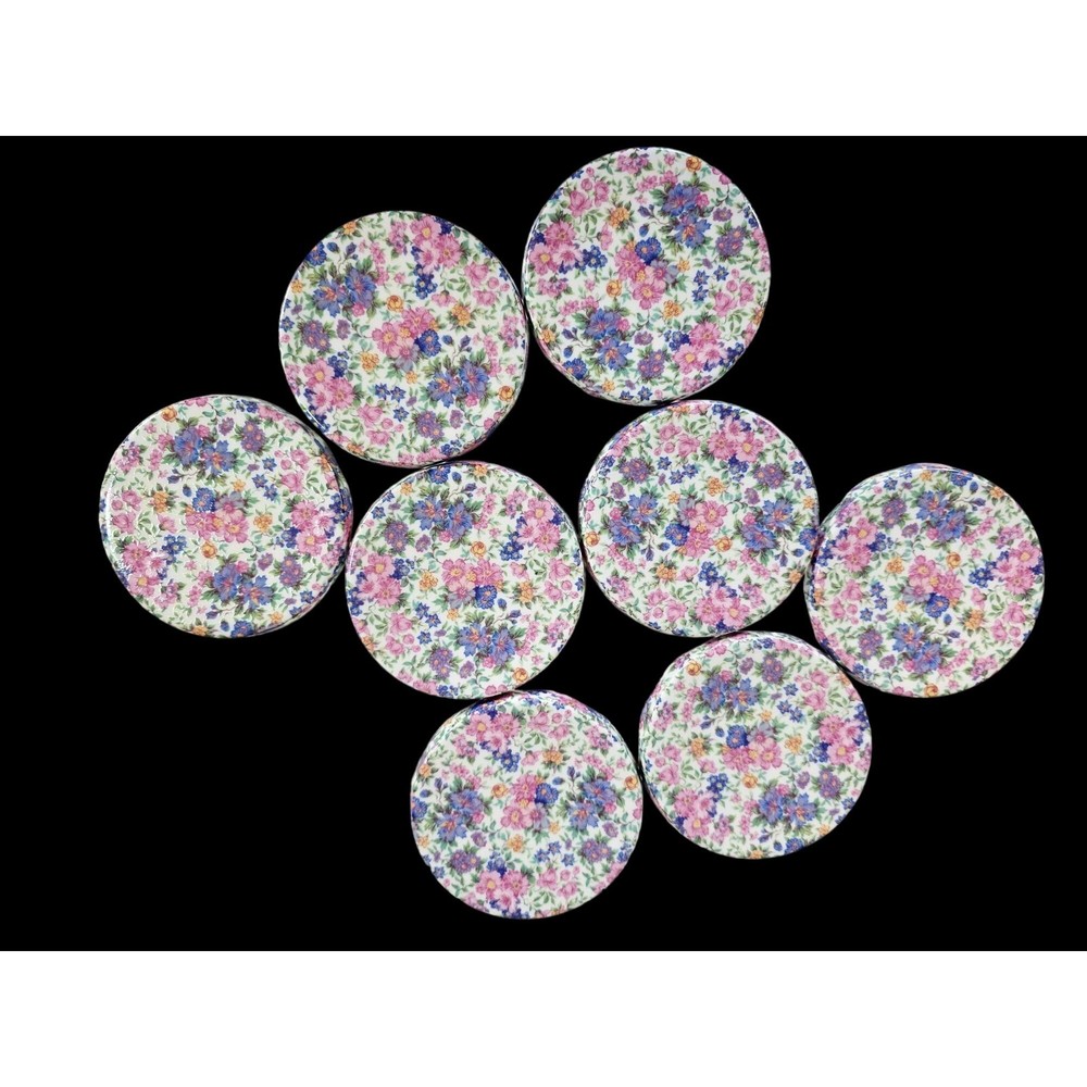 Grace's Teaware White and Floral with Gold Trim Cupcake Muffin Pedestals Set of