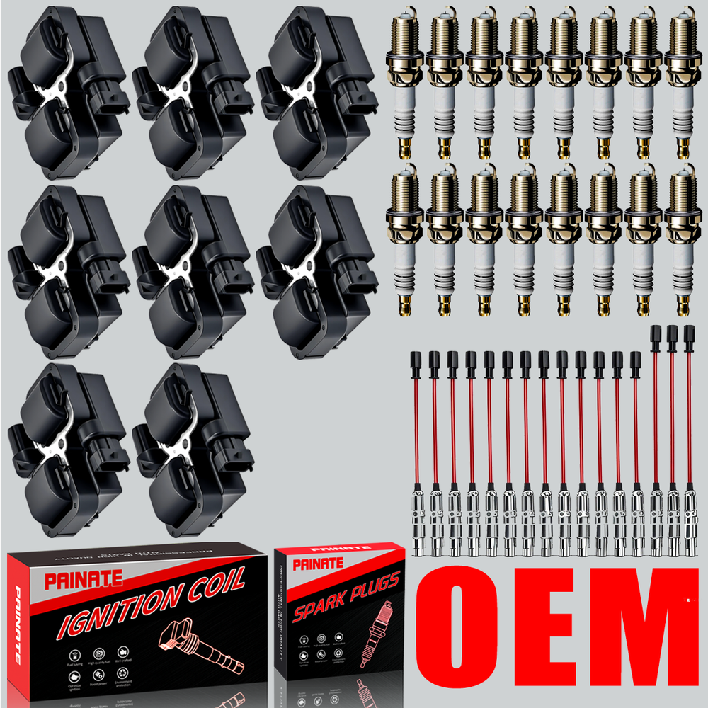 Brand 8X OEM Ignition Coil & Spark Plug & Wire For Mercedes-Benz E430 S500 UF359