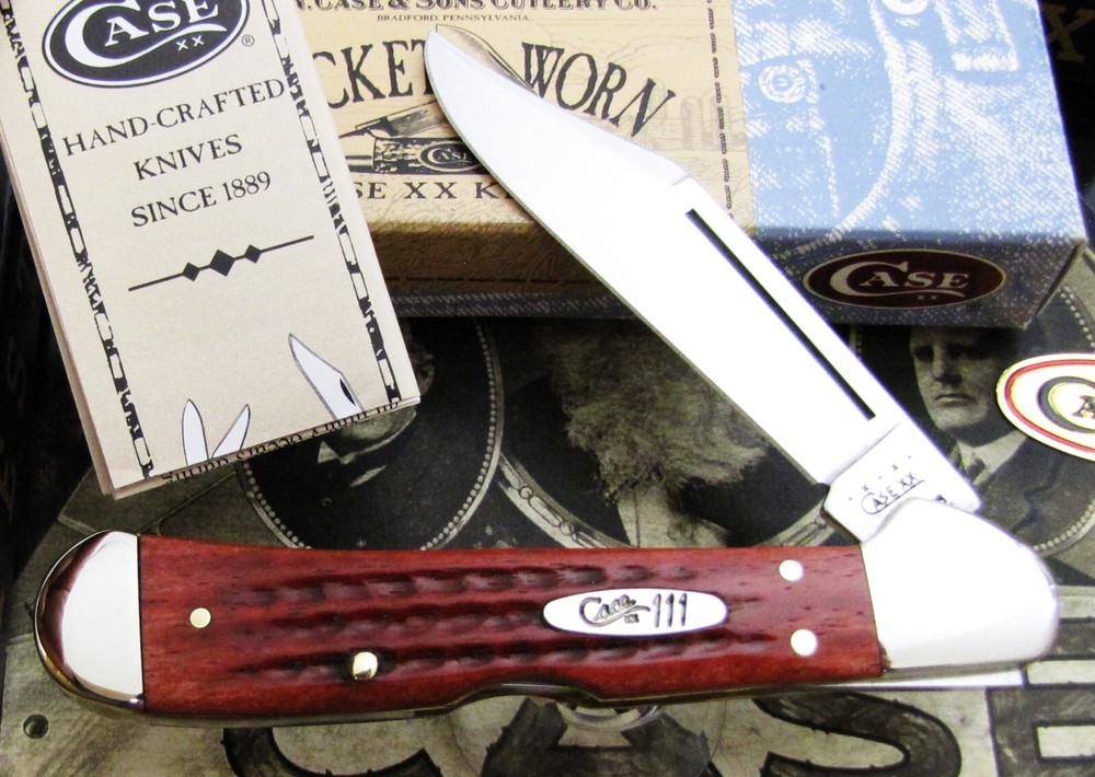 Case XX 111 SHIELD Copperlock Knife 2000 Red Pocket Worn 100 Made MEGA RARE! NR