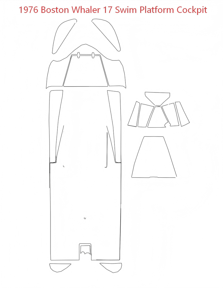 1976 Boston Whaler 17 Swim Platform Cockpit Pad Boat EVA Foam Faux Teak Deck Mat