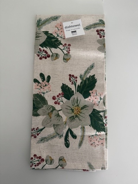 Now Designs by Danica,  Dishtowel ~ Printed Cotton & Linen, Winterblossom ~ NWT