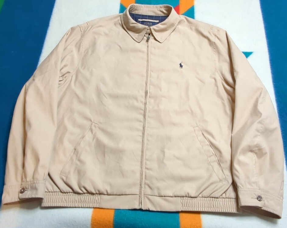 Polo Ralph Lauren Harrington Jacket Bomber Flannel Lined Full Zip Vintage XL
