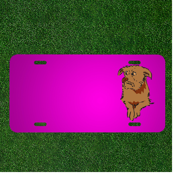 Custom Brown Car License Plate Personalized with Dog or Animal Names
