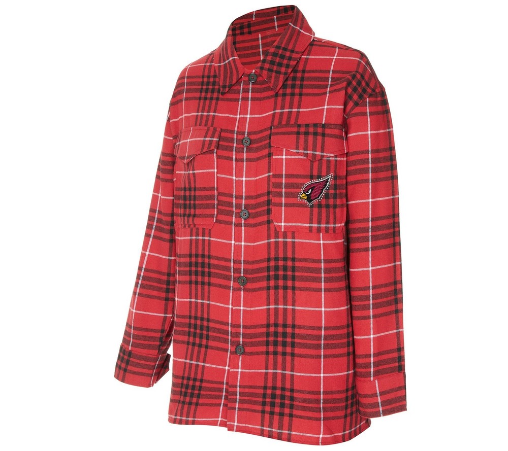 Unbranded Women's Top Sz XL NFL Plaid Flannel Shacket Chianti A654307