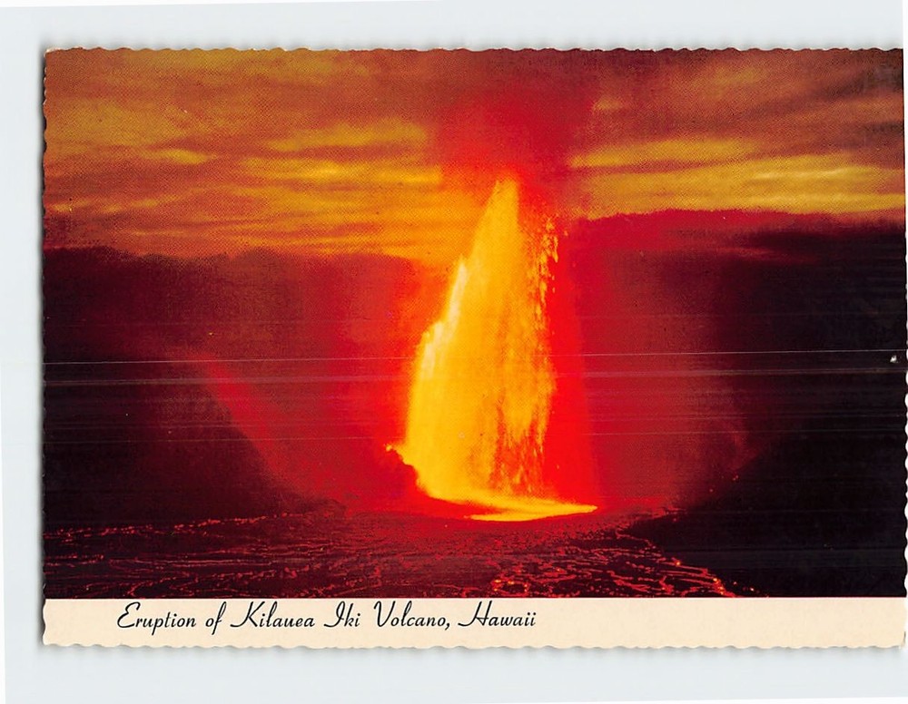 Postcard Eruption of Kilauea Iki Volcano Hawaii USA