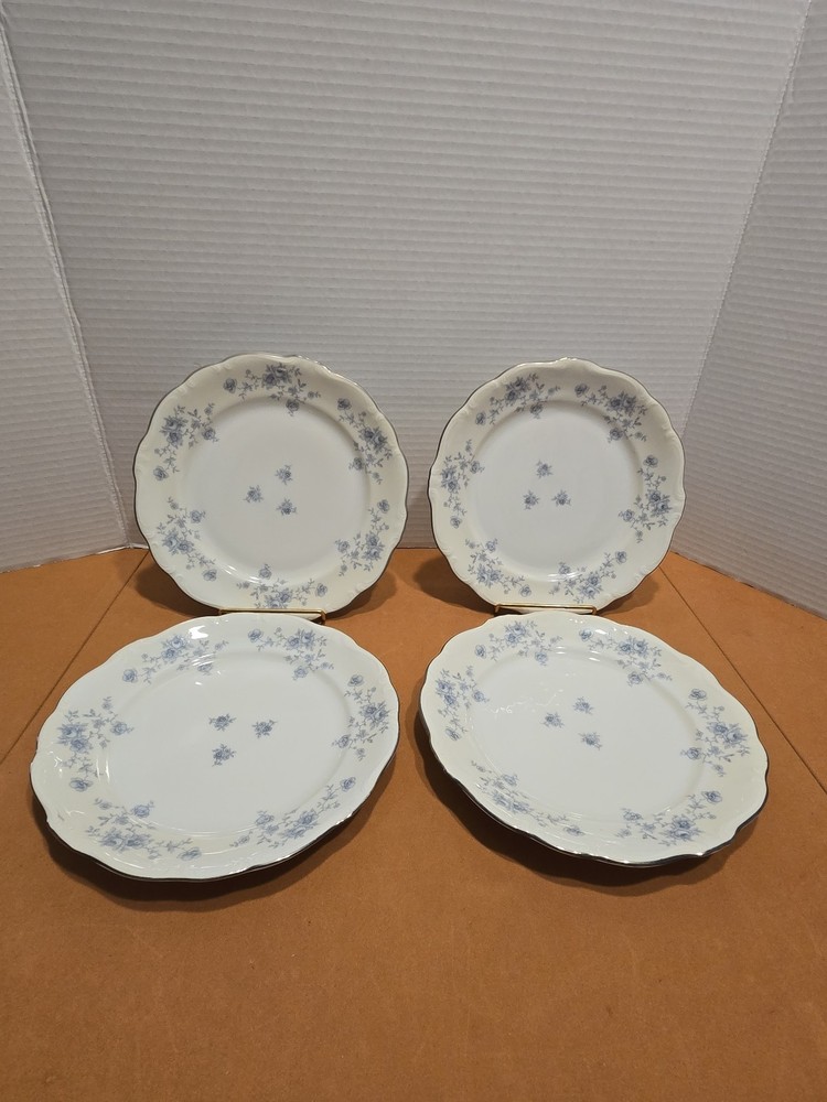 4 Johann Haviland Bavaria Germany BLUE GARLAND Salad Plates 7 3/4