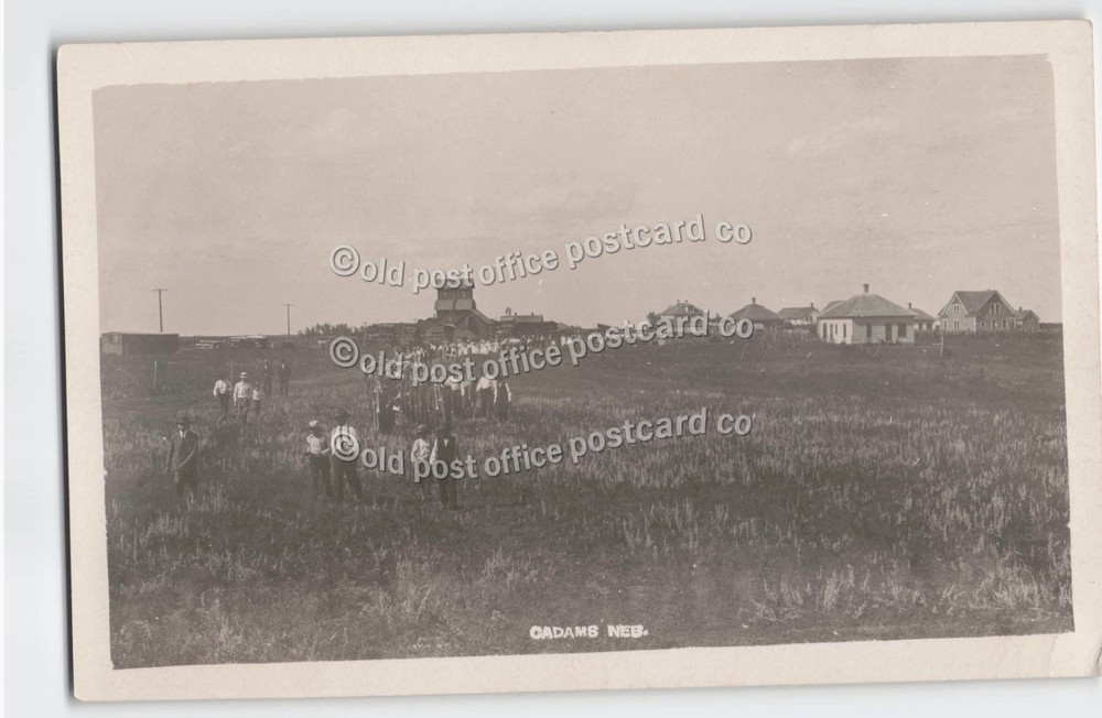 Cadams, Nebraska-Parade into Country-Band-c1910-RPPC Real Photo Postcard