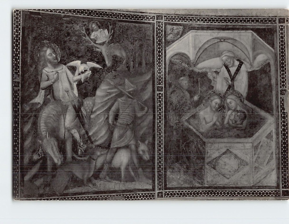 Postcard Life of Saint Eustace Diptych Pomposa Abbey Italy