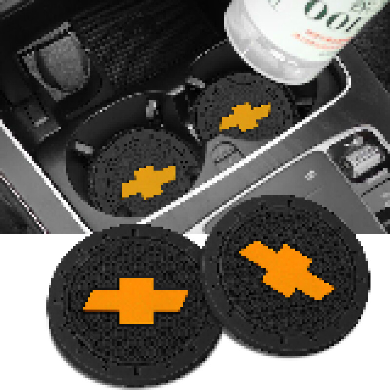 2PCS SET Car Cup Holder Non-Slip Coaster Silicone Waterproof Pads For Chevrolet