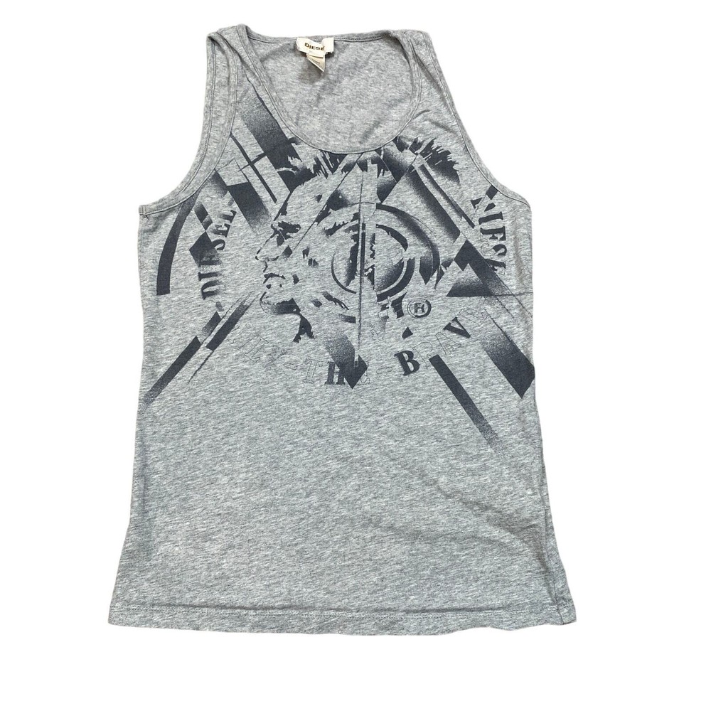 Diesel Abstract Print Graphic Tank Top Women's XS Y2K-image