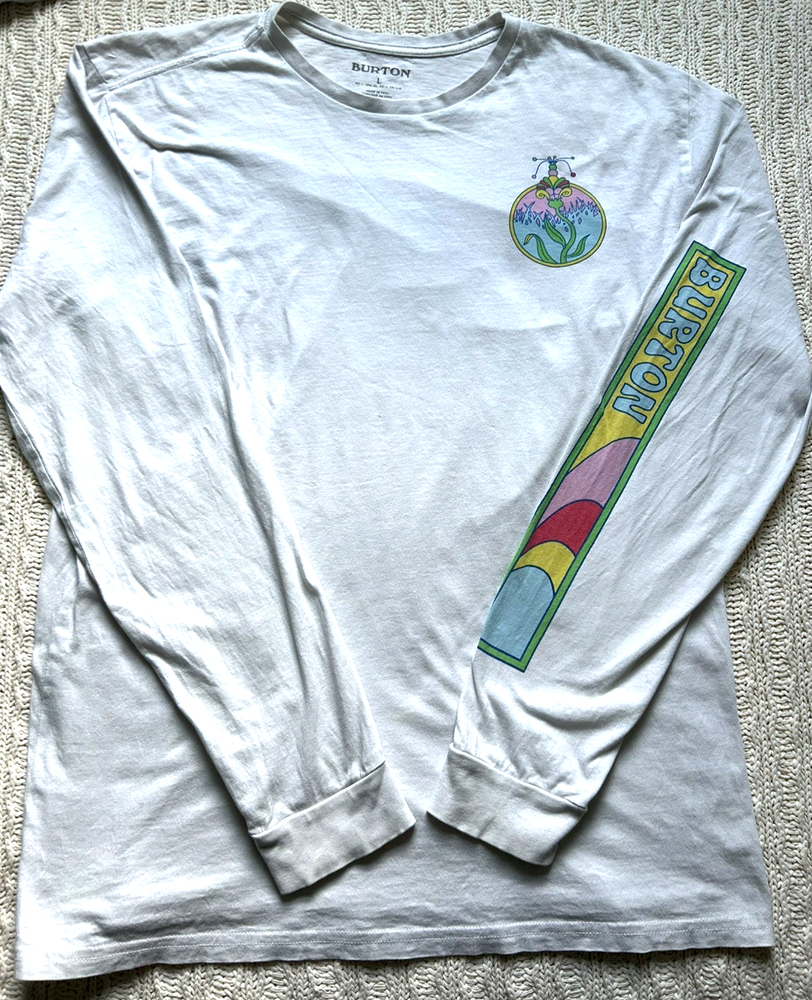 Burton White Long Sleeve Graphic T-Shirt Long Sleeve Men's Large