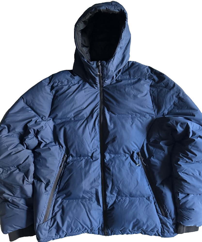 Champion XL Blue Puffer Jacket Hooded Quality Soft Warm Poly Insulated Coat NOS