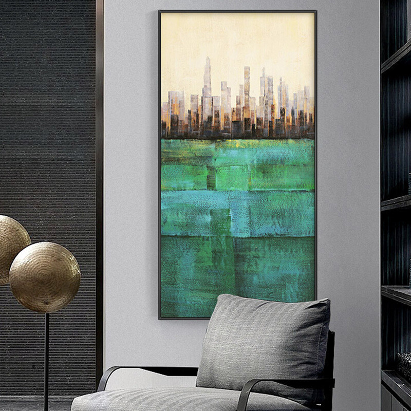 Porch Decorative Painting Literary City Abstract Home Hanging Painting Spray