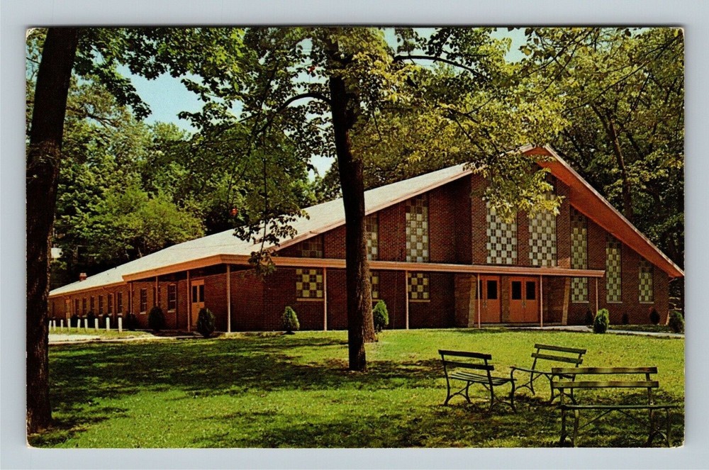 Winona Lake IN, Christian Assembly Conference Auditorium Chrome Indiana Postcard