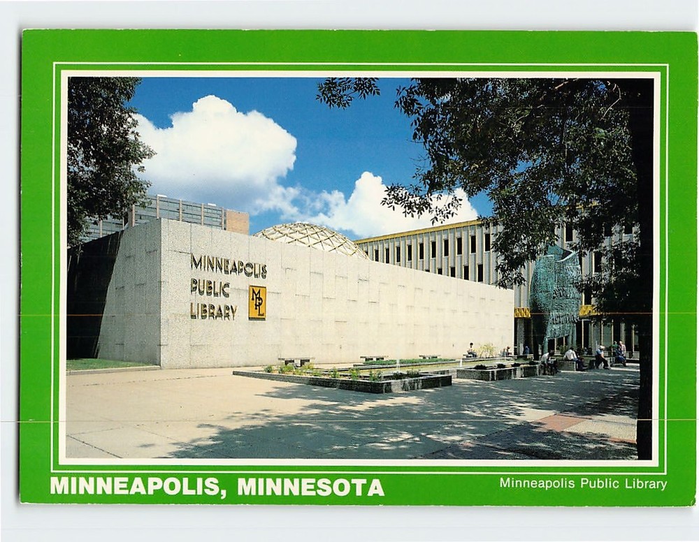 Postcard Minneapolis Public Library Minneapolis Minnesota USA