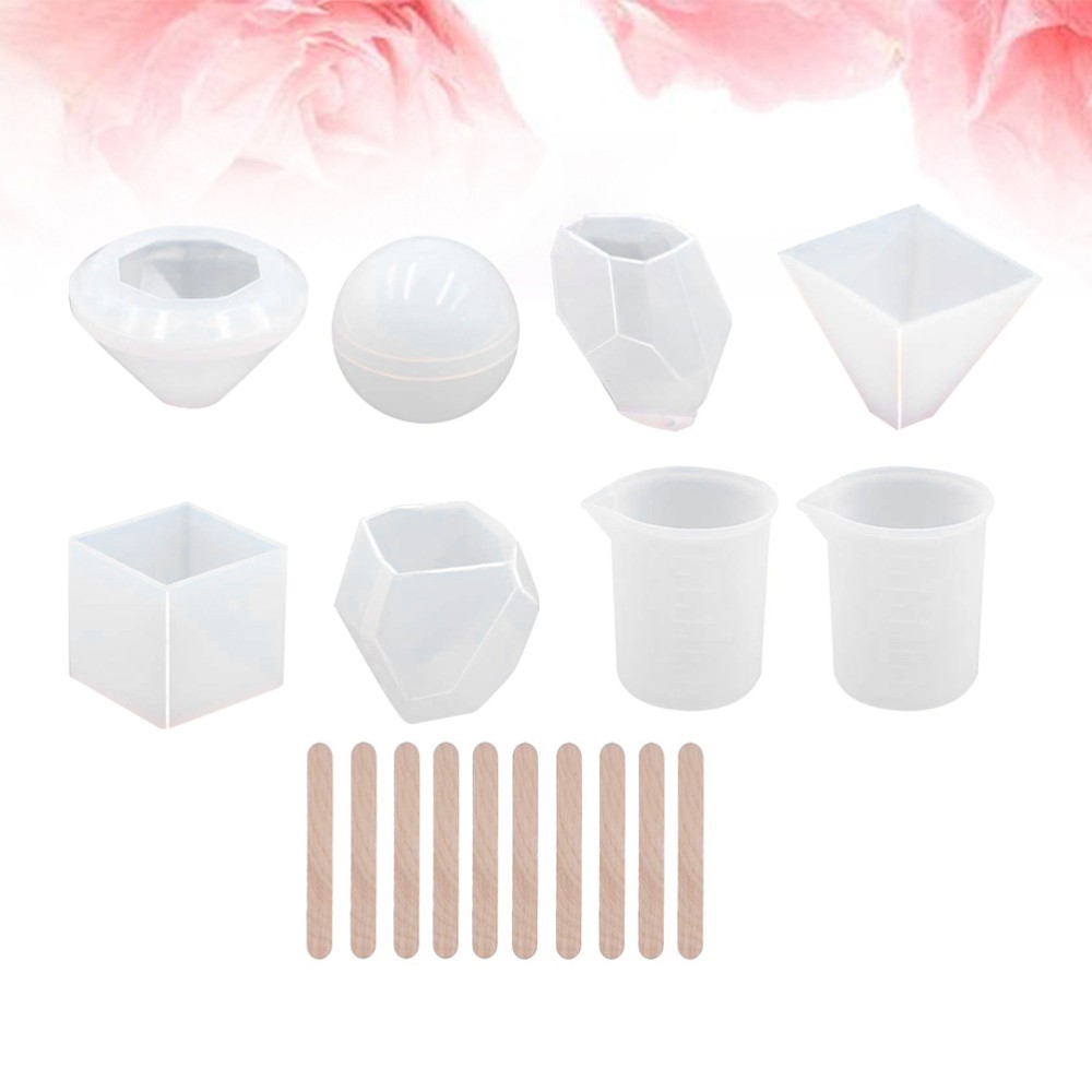 18-Piece Epoxy Resin Mold Kit for Jewelry Making
