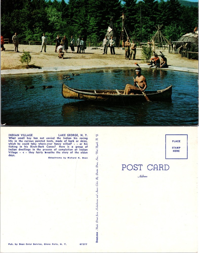 Indian Village Lake George New York NY Postcard