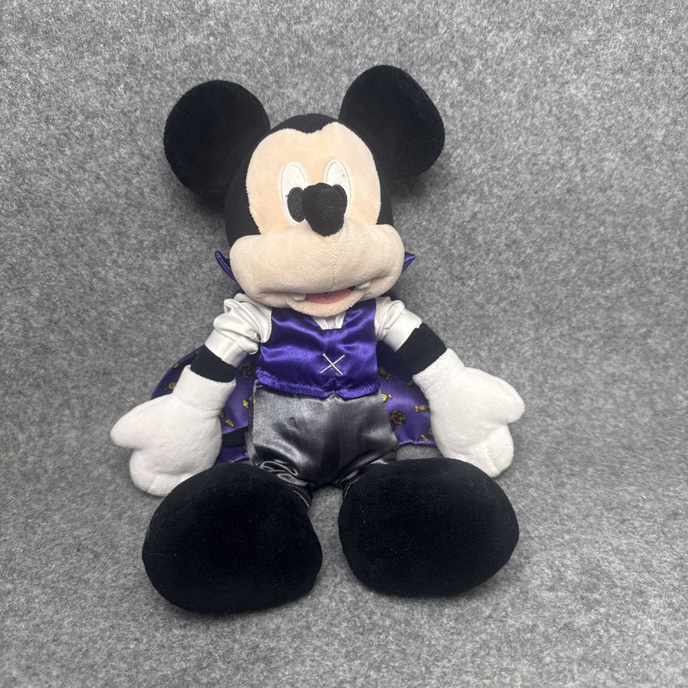 Disney Parks Mickey Mouse Vampire Halloween 12” Plush