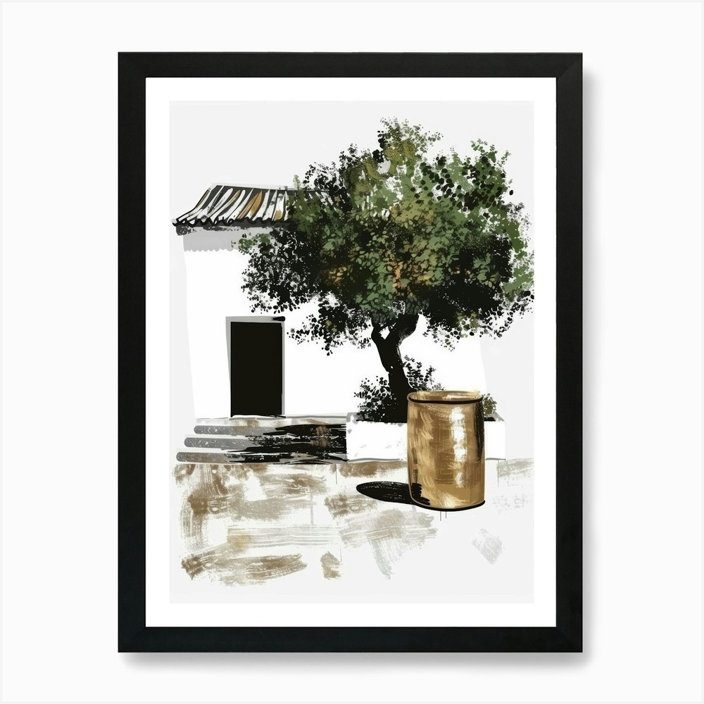 Olive Tree Framed Canvas Wall Art Print Picture for Home Decor  