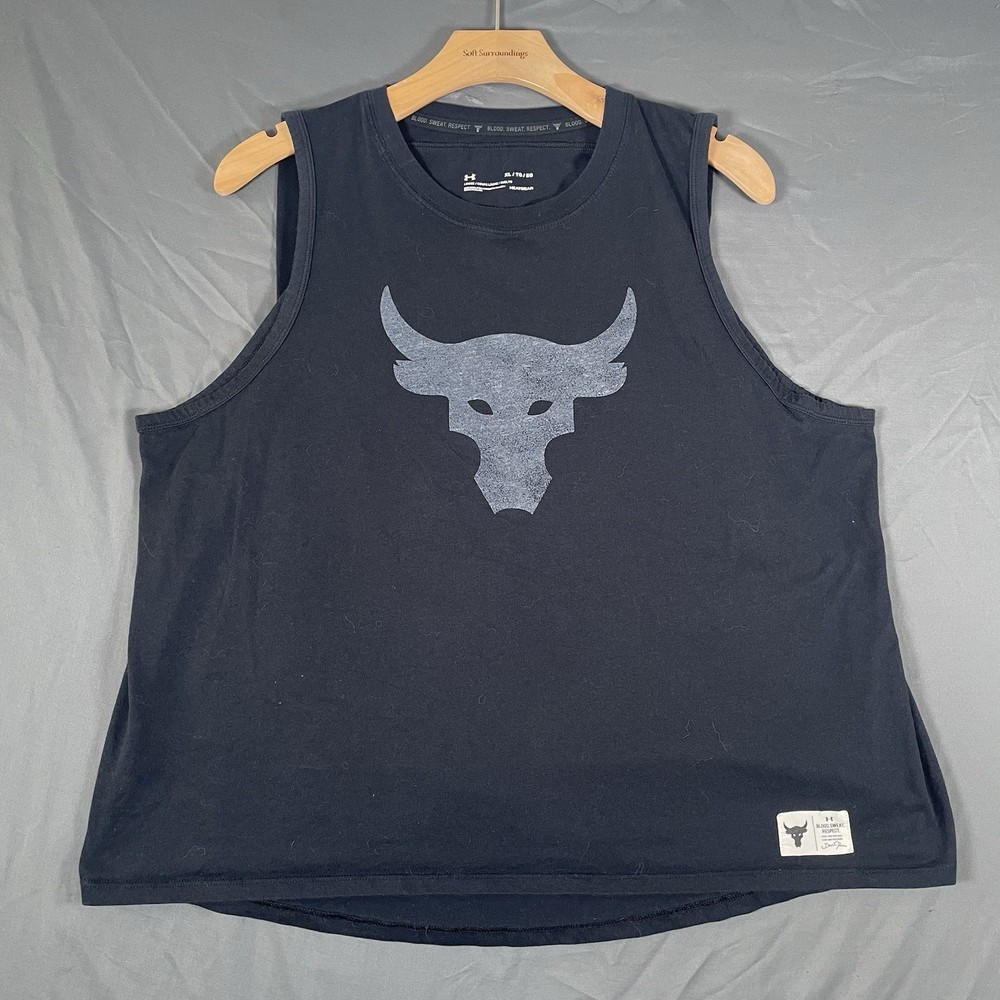 Under Armour Project Rock Tank Top Women’s XL Black Activewear Gym Training