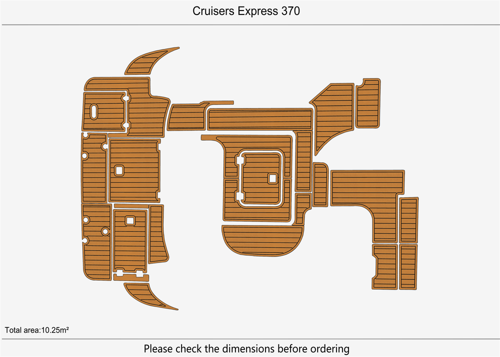 2005 Cruisers 370 Express Swim Platform Cockpit EVA Foam Teak Deck Flooring Mat